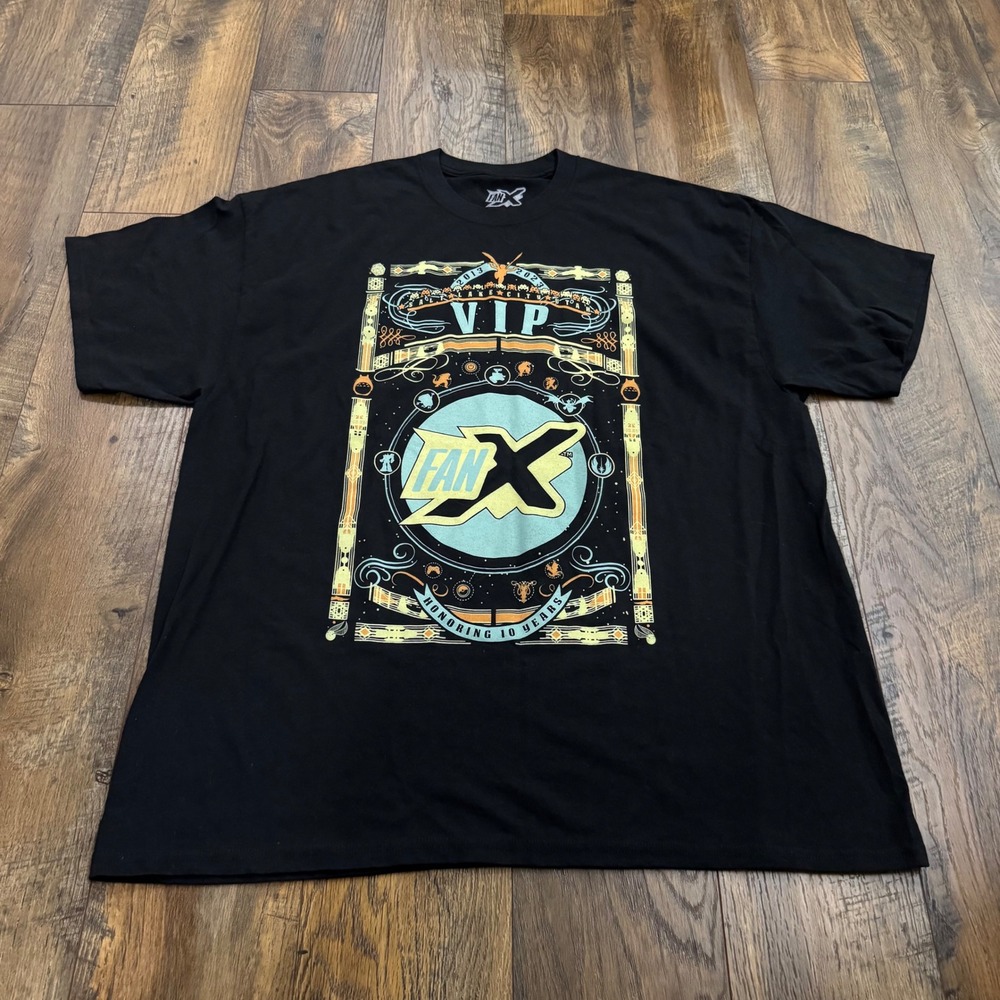 FanX Salt Lake VIP T-Shirt Mens 2X 10 Year Anniversary 2013-2023 Graphic Comic